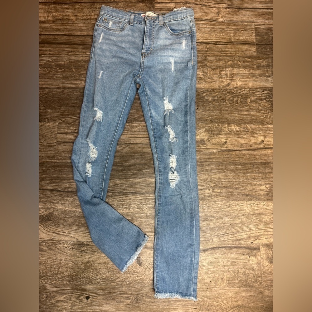 Levi's Blue Skinny Jeans with Distressed Details